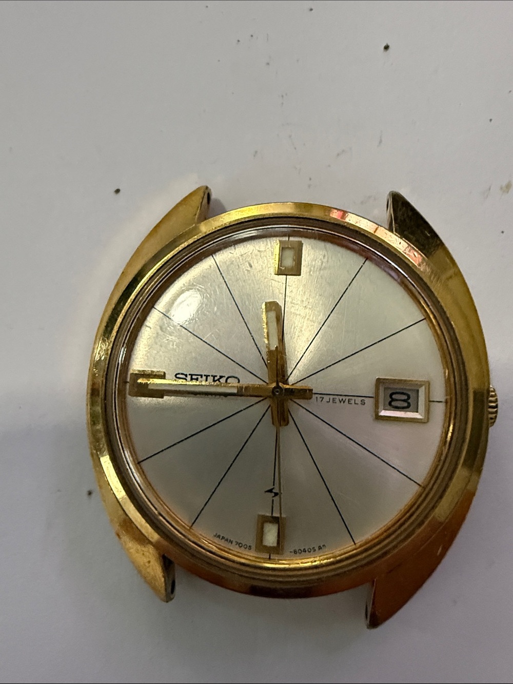 Seiko Gold and Silver Sunburst Dial with Date Window